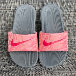 Nike Kawa Slide Print 'Dark Grey/Tropical Pink' Sandals Girls Size 13